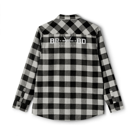 BRBD Logo Flannel Shirt — Plaid Button-Up Shirt with Back Print