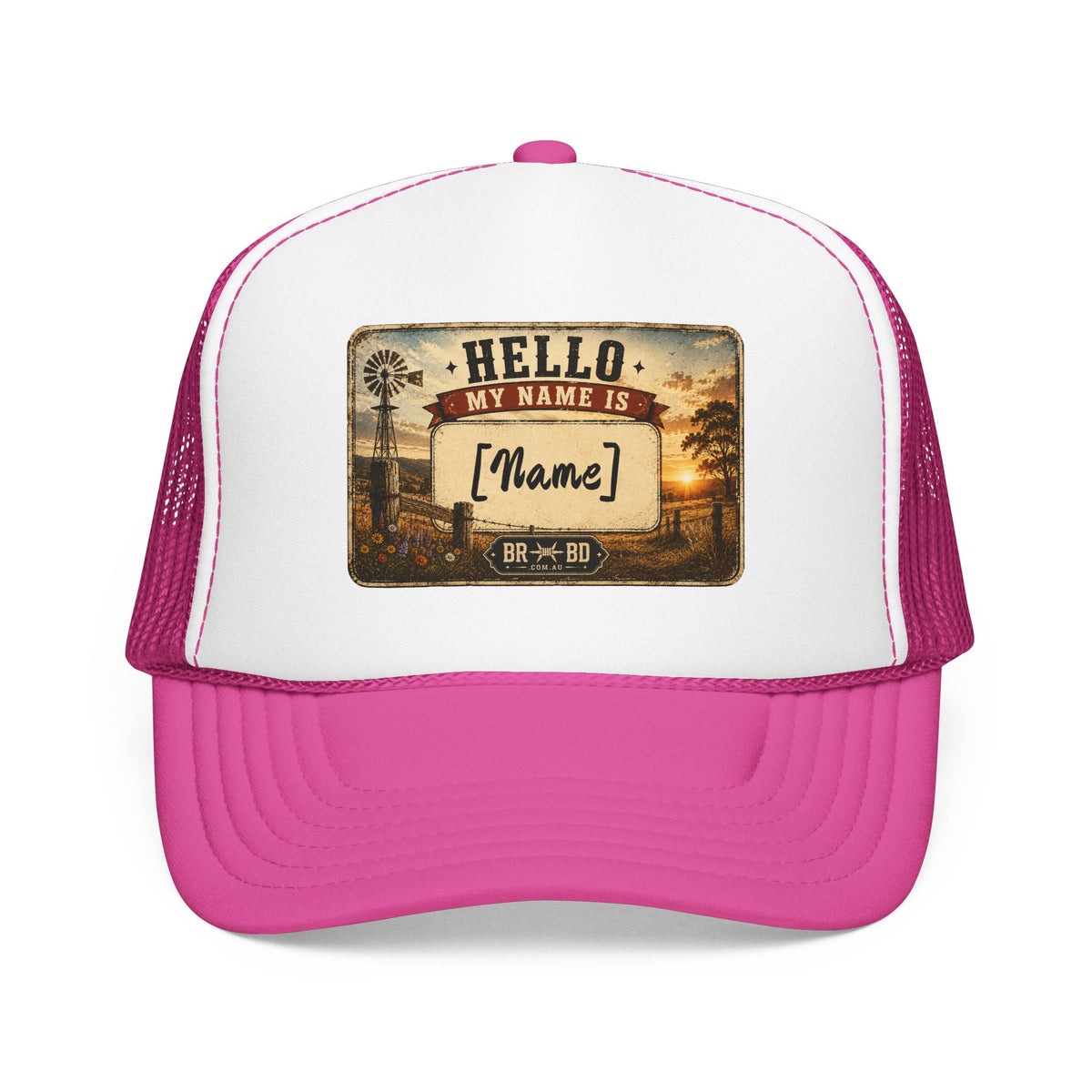 BRBD Personalised Foam Trucker Cap — “Hi, My Name Is…”