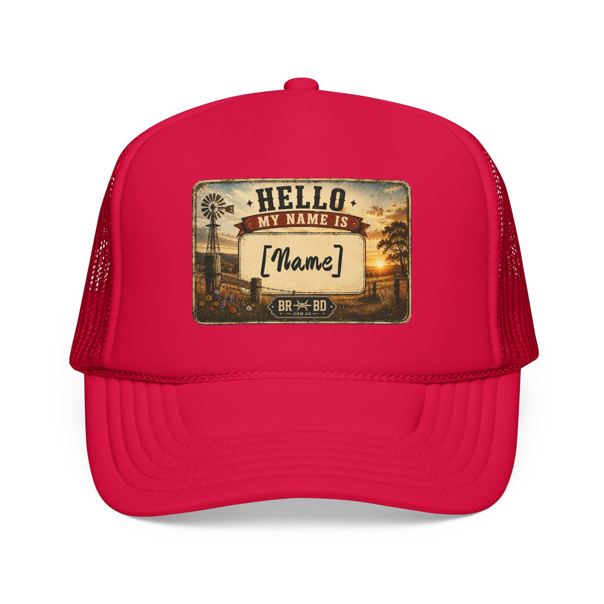 BRBD Personalised Foam Trucker Cap — “Hi, My Name Is…”