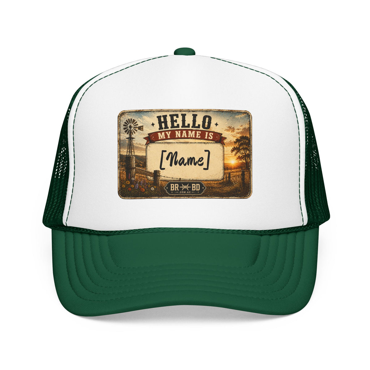 BRBD Personalised Foam Trucker Cap — “Hi, My Name Is…”