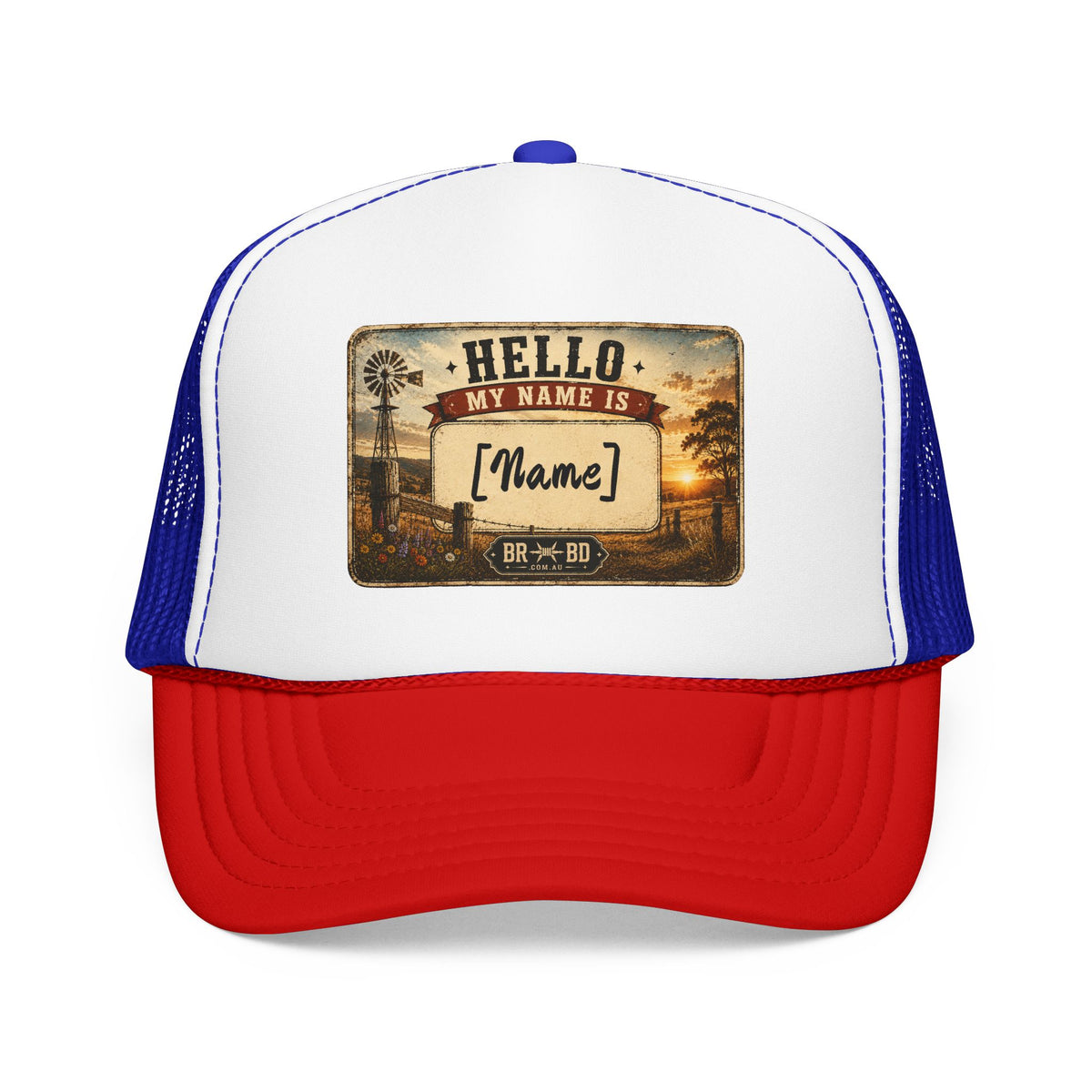 BRBD Personalised Foam Trucker Cap — “Hi, My Name Is…”
