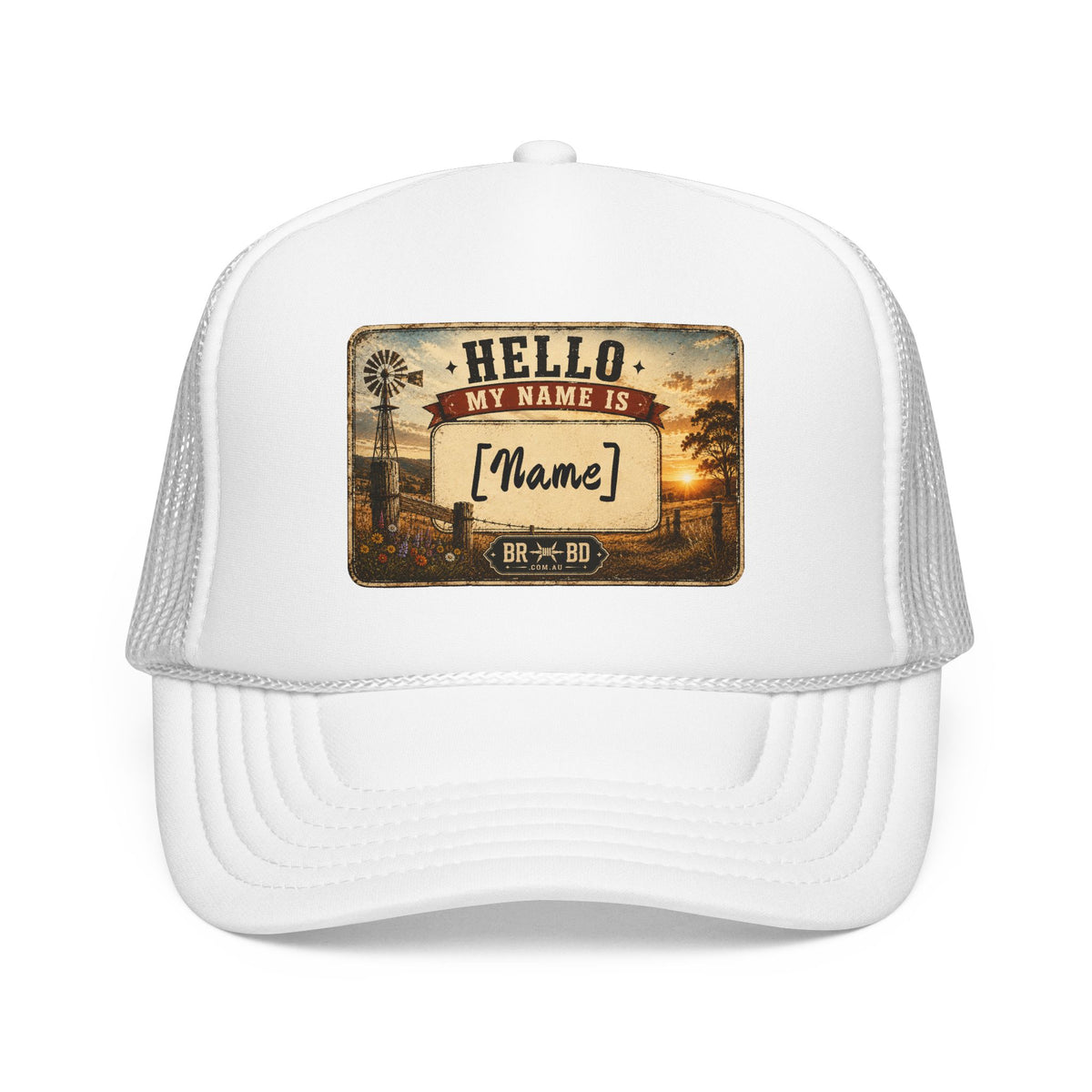 BRBD Personalised Foam Trucker Cap — “Hi, My Name Is…”