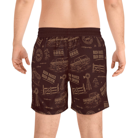 Bush Raised Pattern Swim Shorts — Country Ute