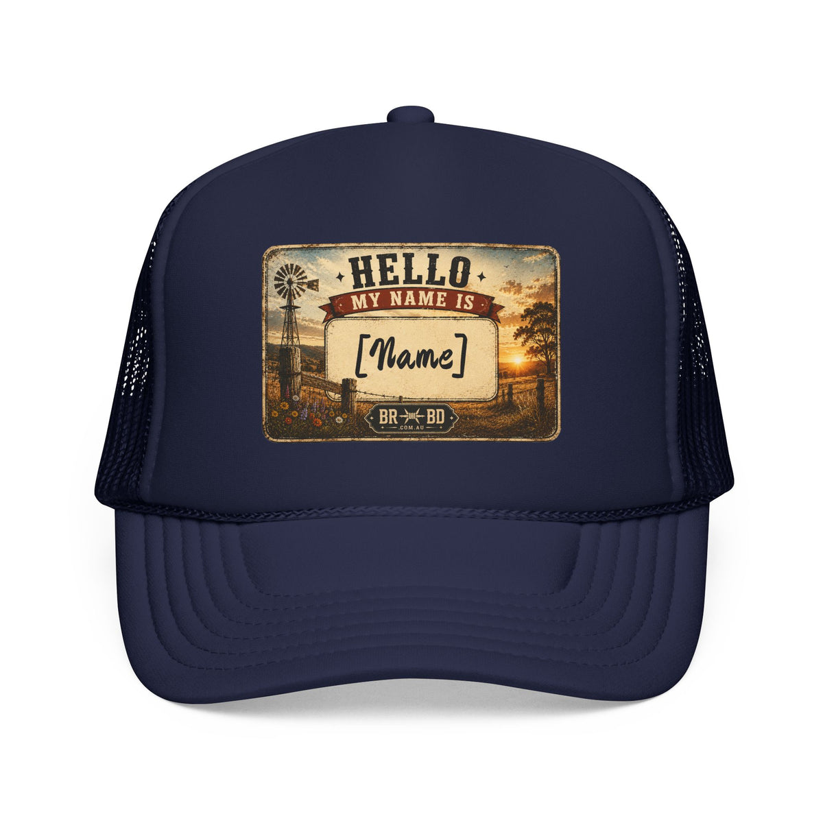BRBD Personalised Foam Trucker Cap — “Hi, My Name Is…”