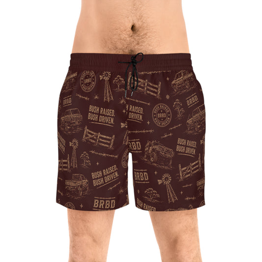 Bush Raised Pattern Swim Shorts — Country Ute