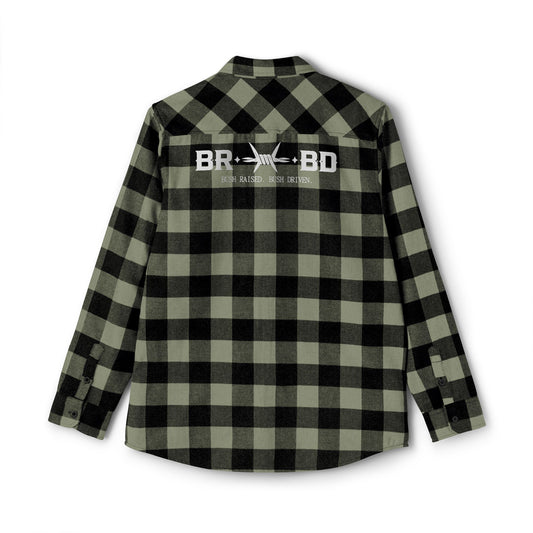 BRBD Logo Flannel Shirt — Plaid Button-Up Shirt with Back Print