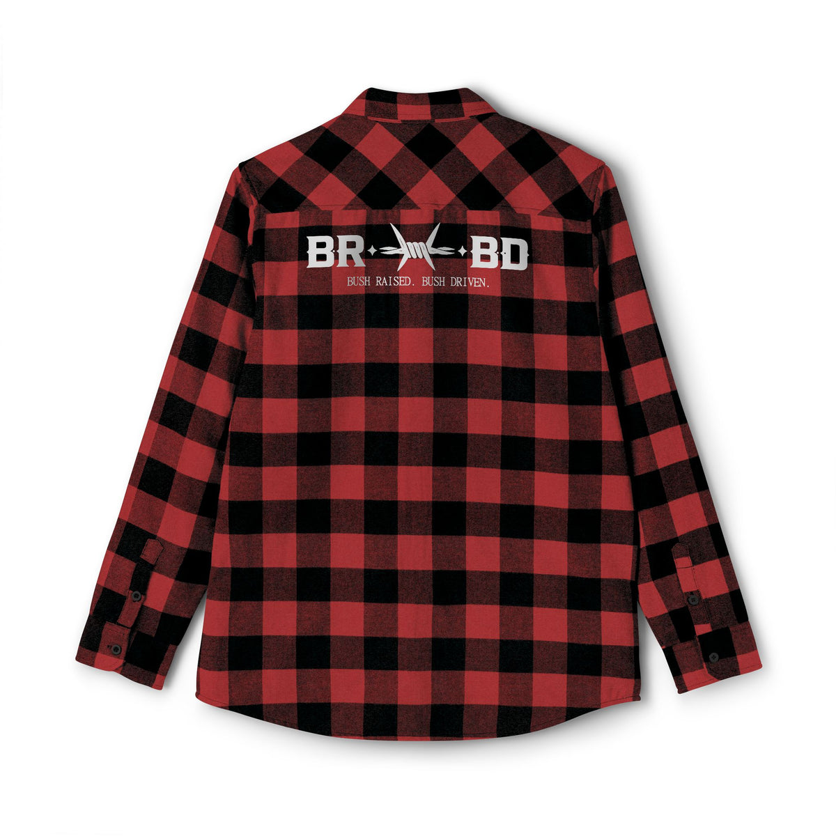 BRBD Logo Flannel Shirt — Plaid Button-Up Shirt with Back Print