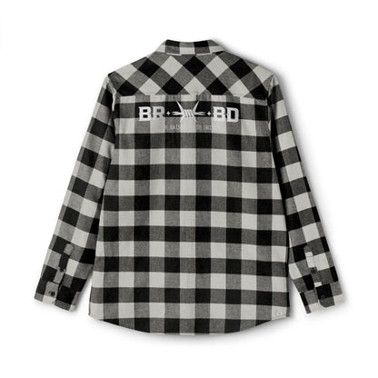 BRBD Logo Flannel Shirt — Plaid Button-Up Shirt with Back Print