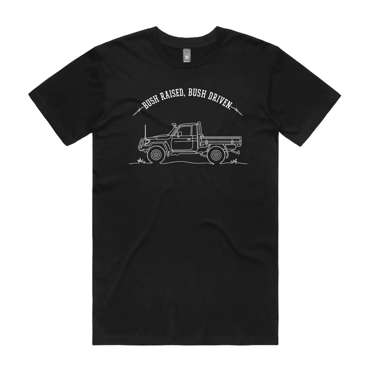 Black front flat lay