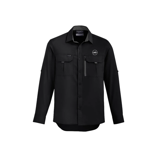 Black front flat lay