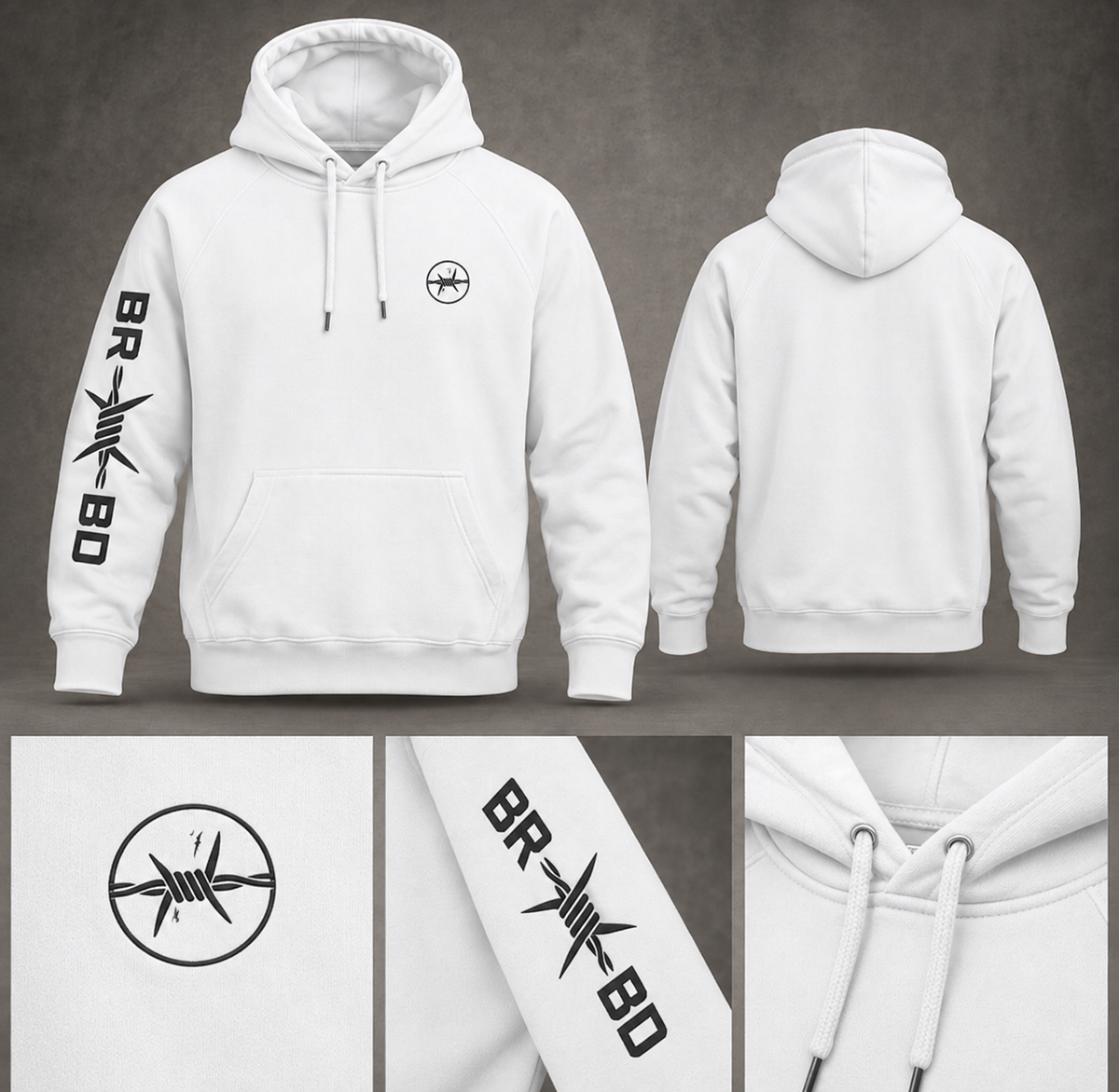 BRBD Classic Hoodie — Light Colours with Black Prints