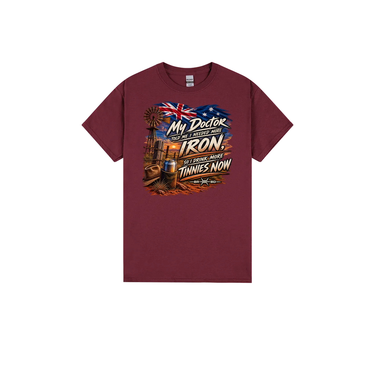 Maroon front flat lay