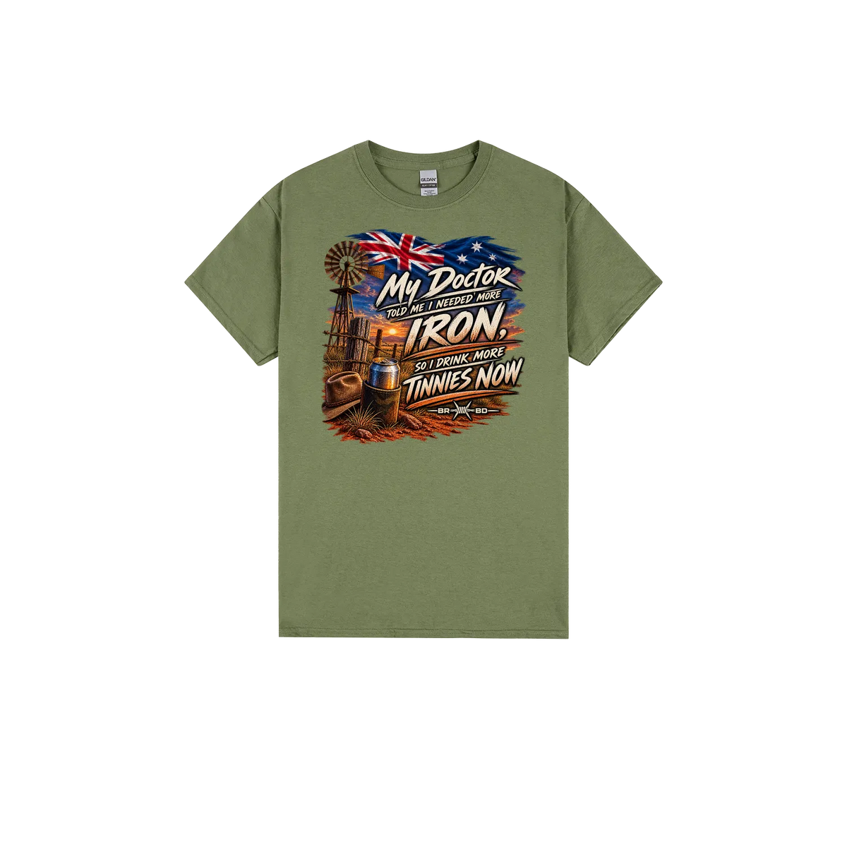 Military Green front flat lay