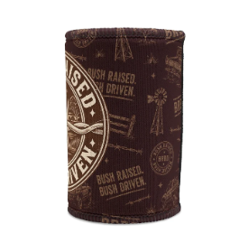 BRBD Stubby Cooler - Maroon Print with Large Logo