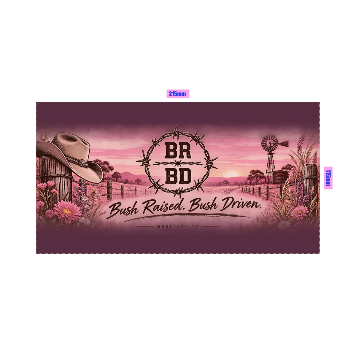 BRBD Pink Scenery Stubby Cooler