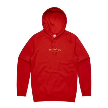 Red front flat lay