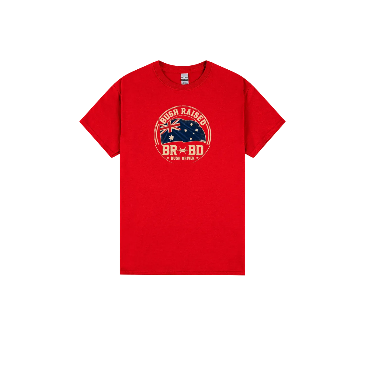 Red front flat lay